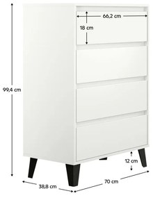 Komoda Brisas 4 (biela + čierna) . Vlastná spoľahlivá doprava až k Vám domov. 1116258