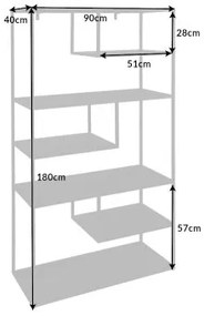 Knižnica/Regál 41580 90cm Dura steel  - Komfort-nábytok