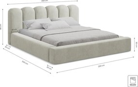 Modrá čalúnená dvojlôžková posteľ s úložným priestorom s roštom 160x200 cm Mano – Makamii