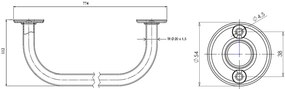 Aqualine Aqualine, Sušiak pevný 70cm, biela, 8012