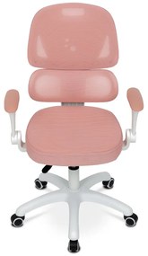 Detská pracovná stolička NANDU — sieť / látka, ružová