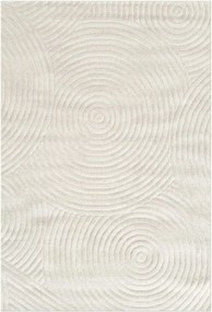 TZ Sivý obdĺžnikový geometrický koberec Strado Polo Raining Grey vzor kruhy Rozmer: 140x200 cm