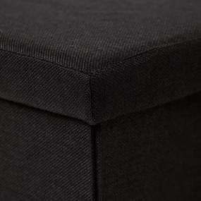 Autronic BONTEC Taburet s úložným priestorom, čierna, látka, TAB-461 BK2 Farba: Čierna