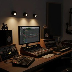 Nástenné svietidlo Flare, 1x čierne kovové tienidlo, b