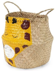Detský kôš na hračky z morskej trávy v žlto-prírodnej farbe ø 30x28 cm Giraffe – Compactor