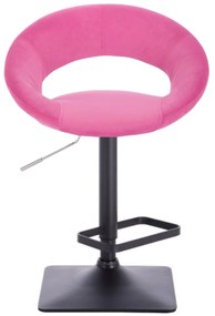 LuxuryForm Barová stolička NAPOLI VELUR na čierne podstave - ružová
