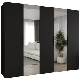 Šatníková skriňa 250 cm Mirabella 2 (čierna + čierna). Akcia -19%. Vlastná spoľahlivá doprava až k Vám domov. 1126429