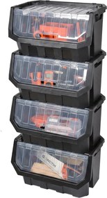 Prosperplast Dielenský úložný box HEAVY DUTY, S VEKOM, čierny 58x38x35 cm, XL