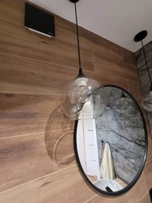 Stropné svietidlo BALL čierne/biele - kov/sklo - číre