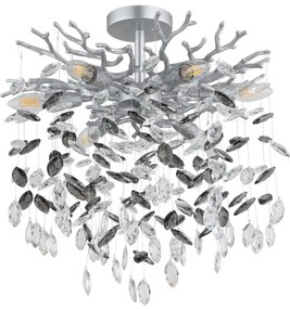 Globo 64138DS - Luster na tyči QUEENA 6xE14/40W/230V strieborný