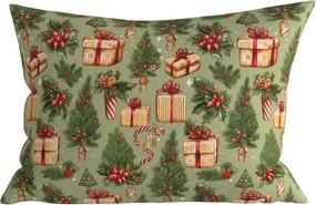 Obliečka na vankúš z mikrovlákna CHRISTMAS PRESENTS 50x70 cm, zelený