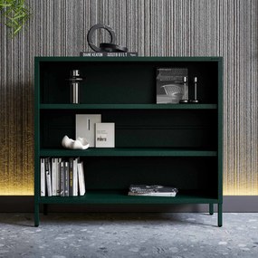 Nízky policový regál LUCA, 1000 x 900 x 350 mm, Modern: fľaškovo zelená farba