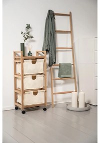 Nízka kúpeľňová skrinka z masívu akácie v béžovo-prírodnej farbe 44x96 cm Acina – Wenko
