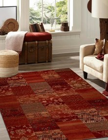 Koberec KASHQAI 4327 300 Patchwork bordový