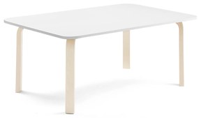 Stôl ELTON, 1400x800x530 mm, laminát - biela, breza