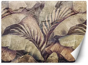 Gario Fototapeta Palmové listy, džungľa na imitácii betónu Materiál: Vliesová, Rozmery: 300 x 210 cm