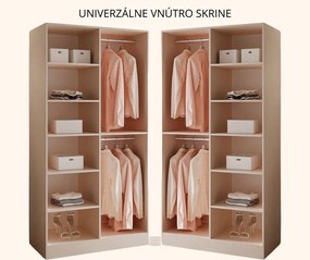 DVOJDVEROVÁ ŠATNÍKOVÁ SKRIŇA AMADEO 100 cm PIESKOVO BÉŽOVÁ + 2 x ČIERNE SKLO