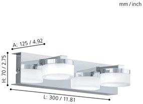 Eglo 94652 - LED kúpeľňové nástenné svietidlo ROMENDO 2xLED/4,5W/230V IP44
