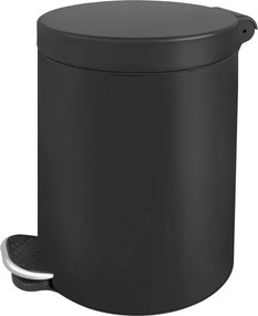 Pedálový odpadkový kôš 5l - čierny - lakovaná oceľ