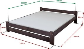 Maxi Drew Posteľ Emily 180 x 200 cm, orech Rošt: Bez roštu