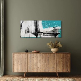 Obraz - Tyrkysová abstrakcia (120x50 cm)