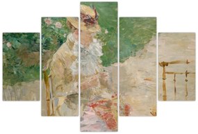 Obraz - Berthe Morisot, Young Woman Knitting, reprodukcia (150x105 cm)