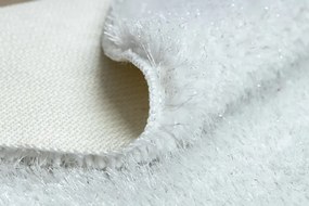 Kúpeľňový koberček SYNERGY glamour / lurex, biely kruh