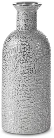 KERAMICKÁ VÁZA RISO 12X8X30 CM STRIEBORNÁ