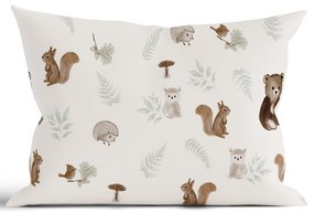 Bavlnená obliečka na vankúš Renforcé 40 × 60 cm - Medvedík v lese