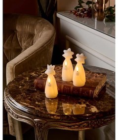 SIRIUS LED sviečka trojkráľová, biela, sada 3 ks, 14 cm