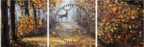 Obraz - Duch lesa (s hodinami) (90x30 cm)