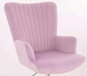 LuxuryForm DESIGN Kreslo AMADEO VELUR na striebornej podstave s kolieskami - levanduľa
