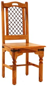 furniture-nabytek.cz - Masívna stolička s kovovým výpletom z palisandrového dreva