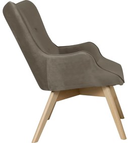 Svetlohnedé zamatové kreslo Niko – Ropez