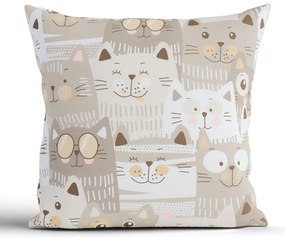 Bavlnená obliečka na vankúš Renforcé 40 × 40 cm - Mačacia invázia