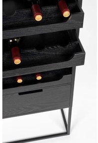 Čierna ratanová vinotéka na 16 fliaš, 80x175 cm Guuji - White Label