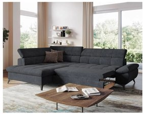 Rozkladacia rohová sedačka do L MARANO ľavá čierna
