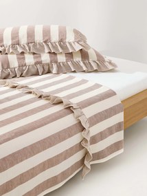 Posteľná plachta z ľanu a bavlny's volánmi Posie