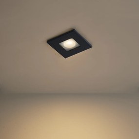 Sada 6 moderných zapustených bodových svetiel čierna otočná a naklápacia IP44 - Qure