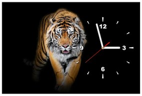 Gario Obraz s hodinami Silný tiger Rozmery: 30 x 30 cm