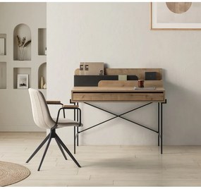 Pracovný stôl z dubového dreva so sekretárom 60x113 cm Lila – Marckeric