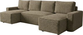 AKCE Rozkladacia sedacia súprava do U SMART BOUCLE 303x143 cm, tmavo béžová II. akosť