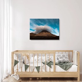 Sklenený obraz - Mrak nad vrcholkom (70x50 cm)