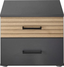 Nočný stolík Laurie, grafit/dub