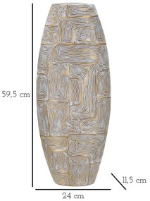 Váza z polyresínu v zlatej farbe (výška 59,5 cm) Eclips – Mauro Ferretti