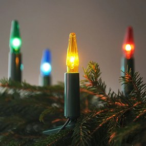 EXIHAND Vianočná reťaz ASTERIA, 16 žiaroviek, farebné svetlo, 10,5m