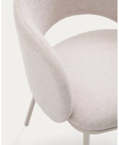 Krémovobiele čalúnené jedálenské kreslo Maina – Kave Home