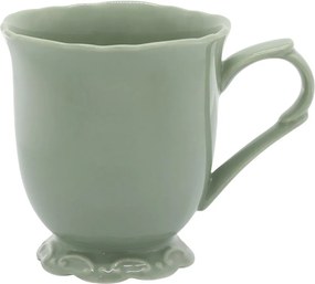 Zelený porcelánový hrnček s čipkou Provence lace verte - 10 cm / 300 ml