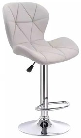 LuxuryForm DESIGN Barová stolička LIVIO VELUR na striebornom tanieri - svetlosivá