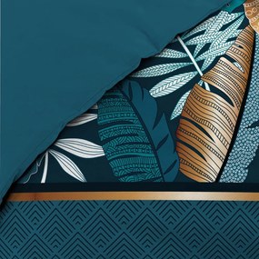 Bavlnené obliečky na jednolôžko v petrolejovej farbe 140x200 cm Alianor – douceur d'intérieur